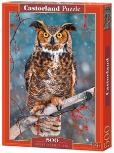 Castorland Puzzle 500. Great Horned Owl / Велика рогата сова