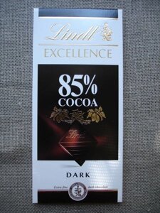 Чорний шоколад, 85% "Lindt Excellence" 100г.