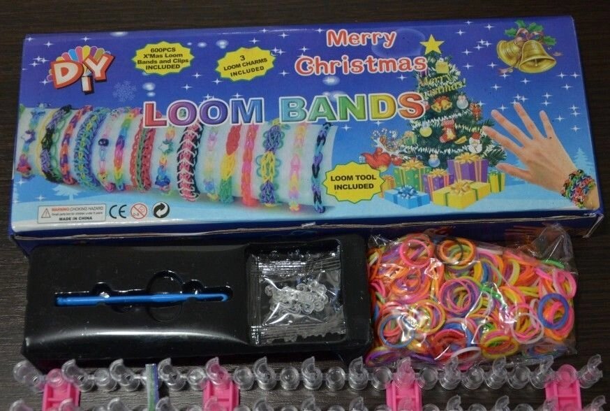 Резиночки для плетіння браслетів Rainbow Loom Bands 600 шт. від компанії Інтернет-магазин «Світ подарунків» - фото 1