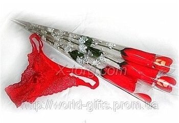 Роза квітка з Жіночими трусиками від компанії Інтернет-магазин «Світ подарунків» - фото 1