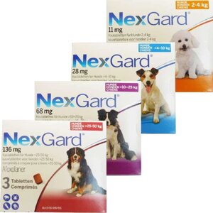 Жувальні таблетки Merial Nexgard (Нексгард) для собак 2-4 кг Собаки, 4-10 кг