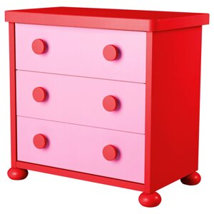 ІКЕА МАММУТ Комод з 3 ящиками, рожевий / червоний (б / у)