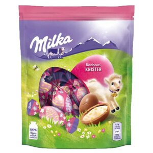 Пасхальні шоколадні цукерки Milka Bonbons Knister з шипучою кремовою начинкою, 86г