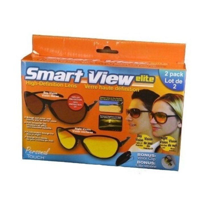 Набір Smart View Elite - водійські противідблискуючі окуляри (2 пари для дня і ночі) - переваги