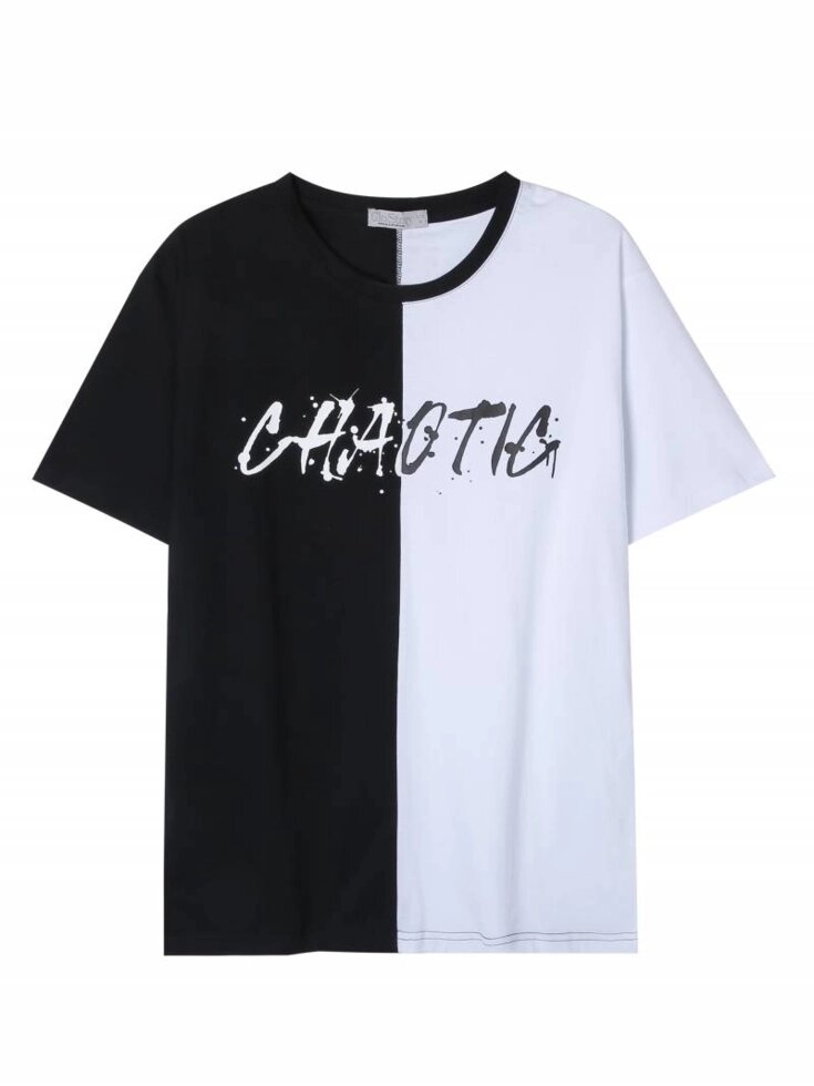 Футболка чоловіча Glo-Story MPO-3762-2 з літерним принтом чорно-біла від компанії Glo-Story гуртом з Угорщини. - фото 1