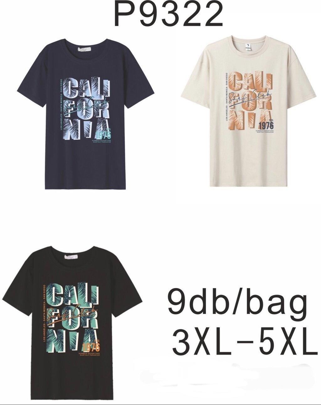 Футболка чоловіча Glo-story, MPO - 9322 розмір (3XL-5XL) від компанії Glo-Story гуртом з Угорщини. - фото 1