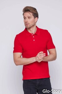 Чоловіча трикотажна футболка поло MTS - D0069 червона