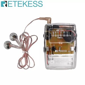 Прозорий портативний радіоприймач RETEKESS TR624 (AM/FM) з навушниками