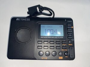 Радіоприймач Retekess V115 (FM/AM/SW MP3 плеєр, цифровий, є УКХ діапазон 64-108 МГЦ)