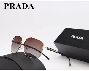 Чоловічі сонцезахисні окуляри в стилі Prada (98001) gold