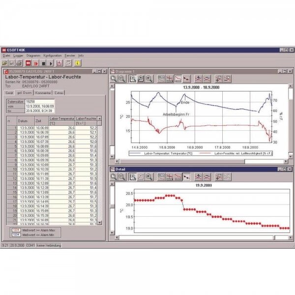 Greisinger GSOFT 40K програмне забезпечення для передачі інформації з реєстраторів T-Log і EASYLog на ПК від компанії ДСКТБ Інституту фізики НАНУ - фото 1