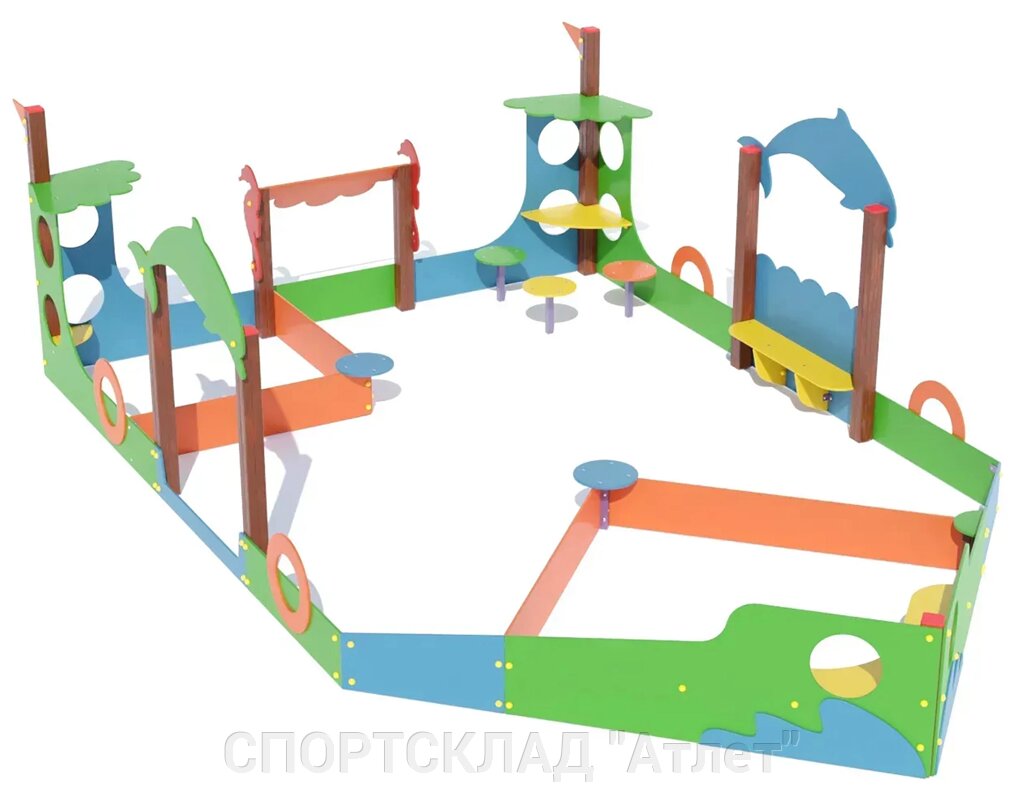 Пісочниця "Фортеця юних капітанів" від компанії СПОРТСКЛАД "Атлет" - фото 1