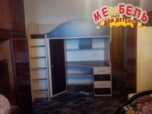 Дитяче ліжко-горище з робочою зоною і кутовою шафою К5 Merabel від компанії Мерабель - фото 1