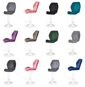 Барний стілець на білій круглій нозі з регулюванням висоти Alby Bar WT-Base 385 мм