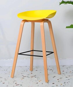 Барний табурет Адель на металевих ногах кольору бук натуральний, висота посадки 750 мм Жовтий