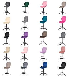 Високий стілець майстра Alby BAR BK-Office на чорній хрестовині з колесами, з регулюванням висоти, м'яке сидіння