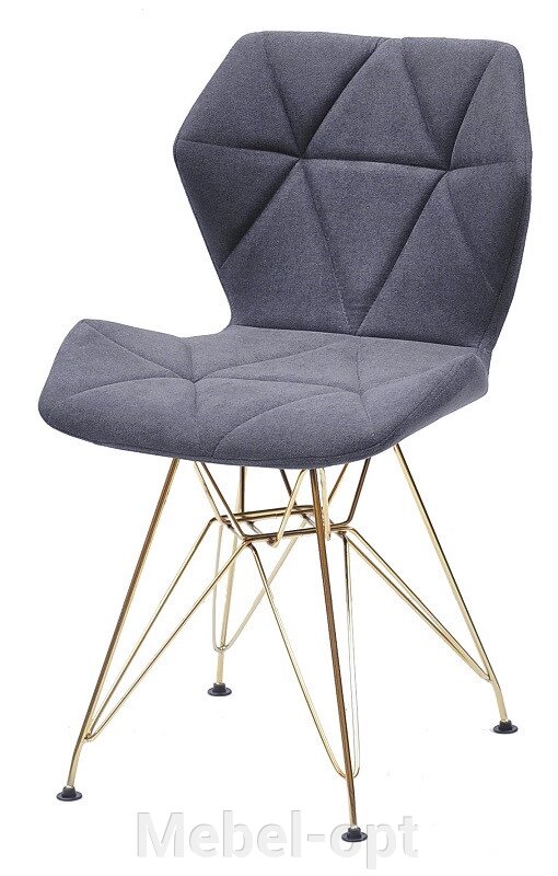 Стілець Greg GD-ML сірий SH — 1 шеніл на золотих ніжках, дизайн Charles&Ray Eames від компанії Mebel-opt - фото 1