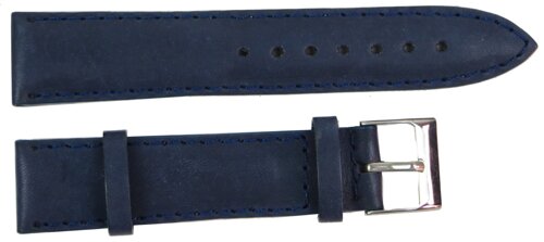 Шкіряний ремінець для годинника Mykhail Ikhtyar Ш22 мм темно-синій