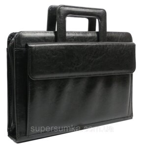 Папка-портфель Jpb із еко шкіри чорна