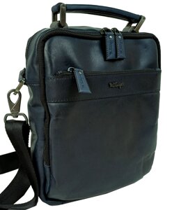 Чоловіча шкіряна сумка, борсетка Mykhail Ikhtyar синя