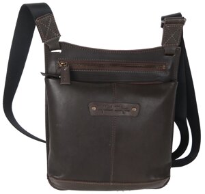 Чоловіча шкіряна сумка через плече Mykhail Ikhtyar коричнева