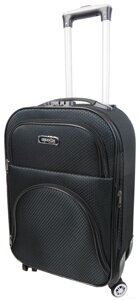 Маленька тканинна валіза на колесах 42L Gedox темно-сіра в клітинку