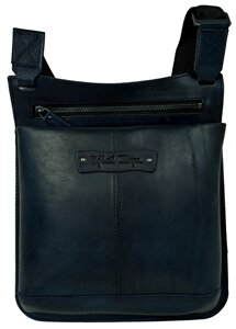 Чоловіча шкіряна сумка на плече Mykhail Ikhtyar, Україна синя