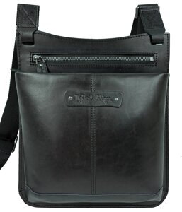 Чоловіча шкіряна сумка планшетка Mykhail Ikhtyar чорна