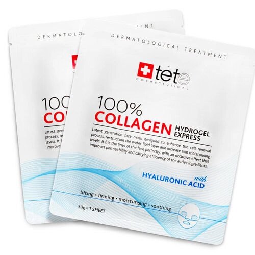 Collagen Hydrogel Express TETe Cosmeceutical Гідрогелева колагенова маска, 1шт, Швейцарія від компанії ПРОФІКО - фото 1