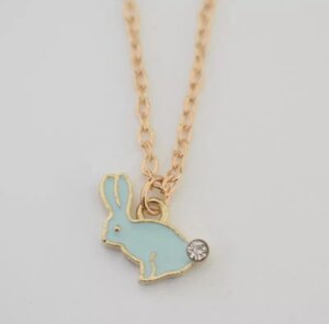 Золота підвіска Блакитний Кролик із кристалом зварювання на удачу кохання та везді