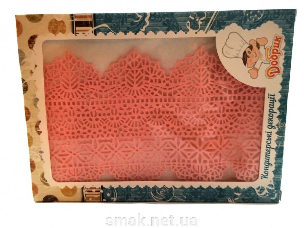 Готове мереживо для торта Преміум 1 Рожеве від компанії Інтернет магазин "СМАК" - фото 1