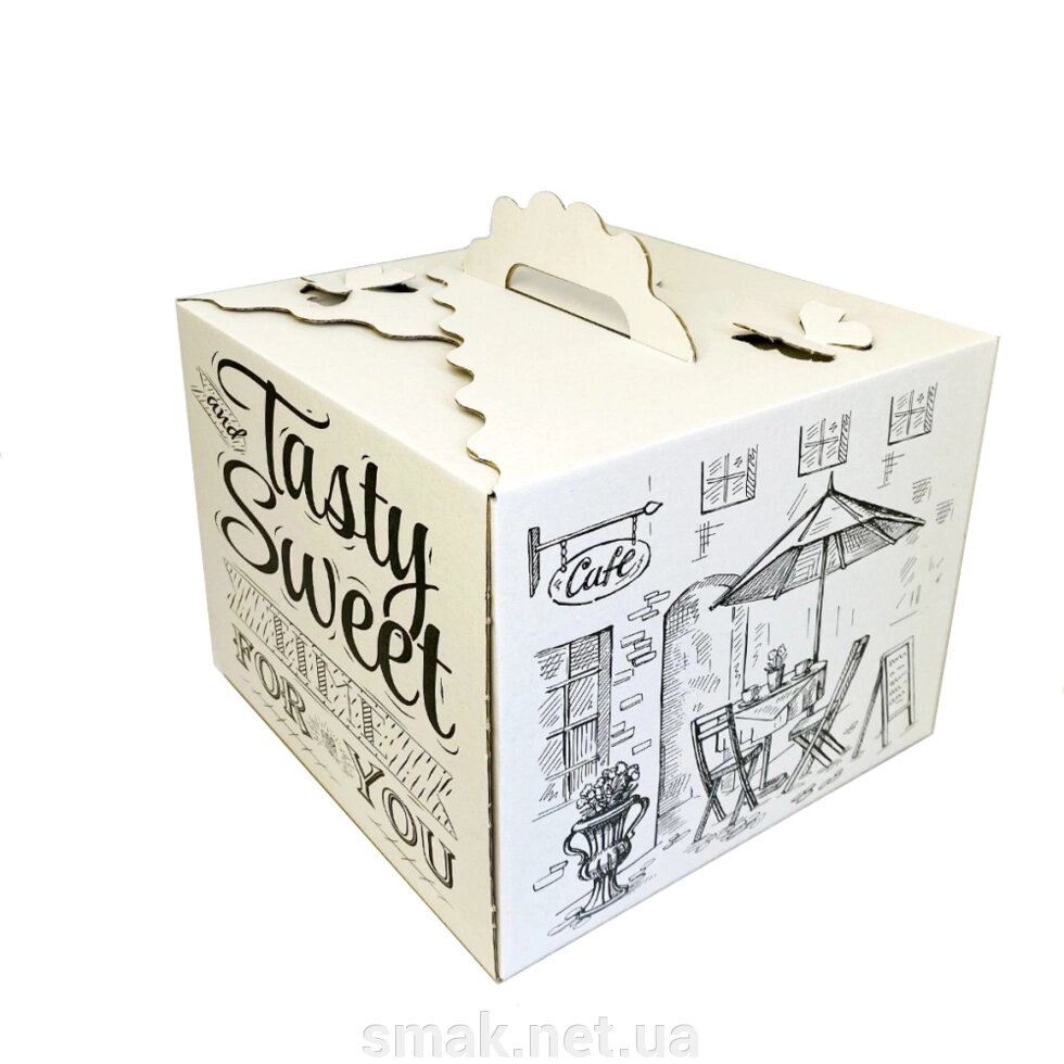 Картонная коробка для торта Бабочка 3 штуки с Рисунком (250250200 мм) від компанії Інтернет магазин "СМАК" - фото 1