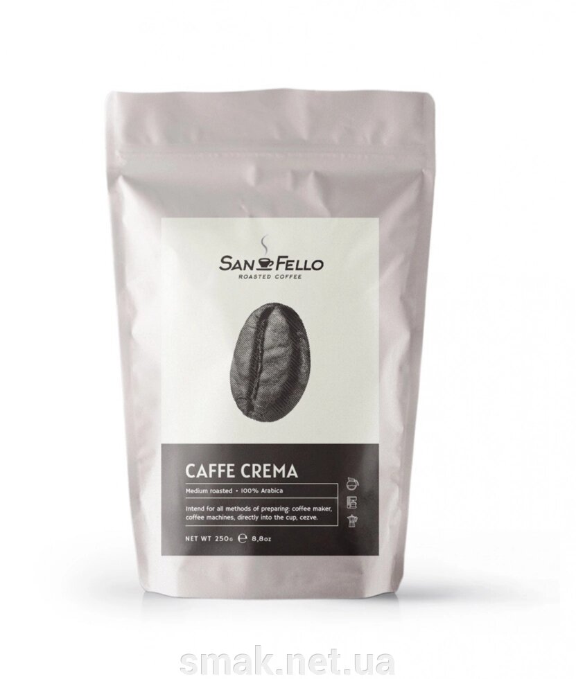 Кава в зернах свіжа обсмажування Caffe Crema 1 Кг від компанії Інтернет магазин "СМАК" - фото 1