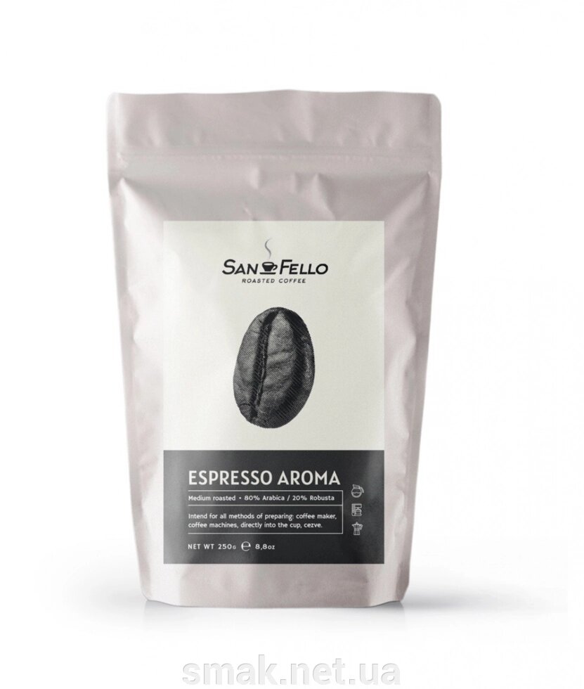 Кава в зернах свіжа обсмажування Espresso Aroma 1 кг від компанії Інтернет магазин "СМАК" - фото 1