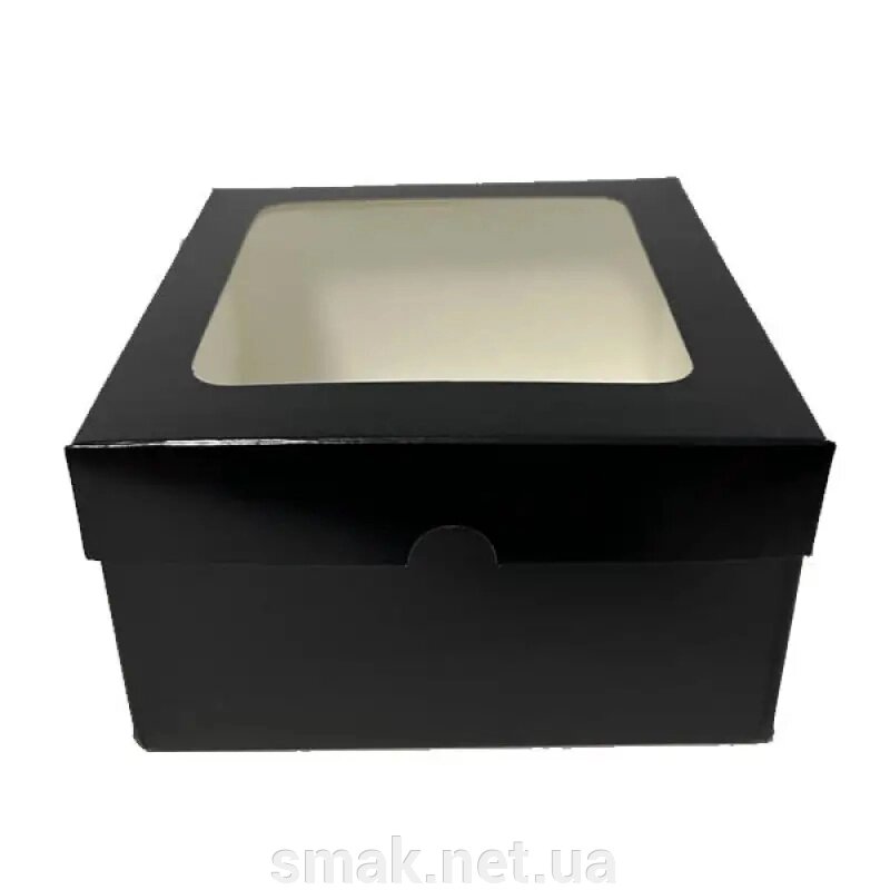 Коробка кондитерська із вікном Чорна 3 шт (16169) см від компанії Інтернет магазин "СМАК" - фото 1