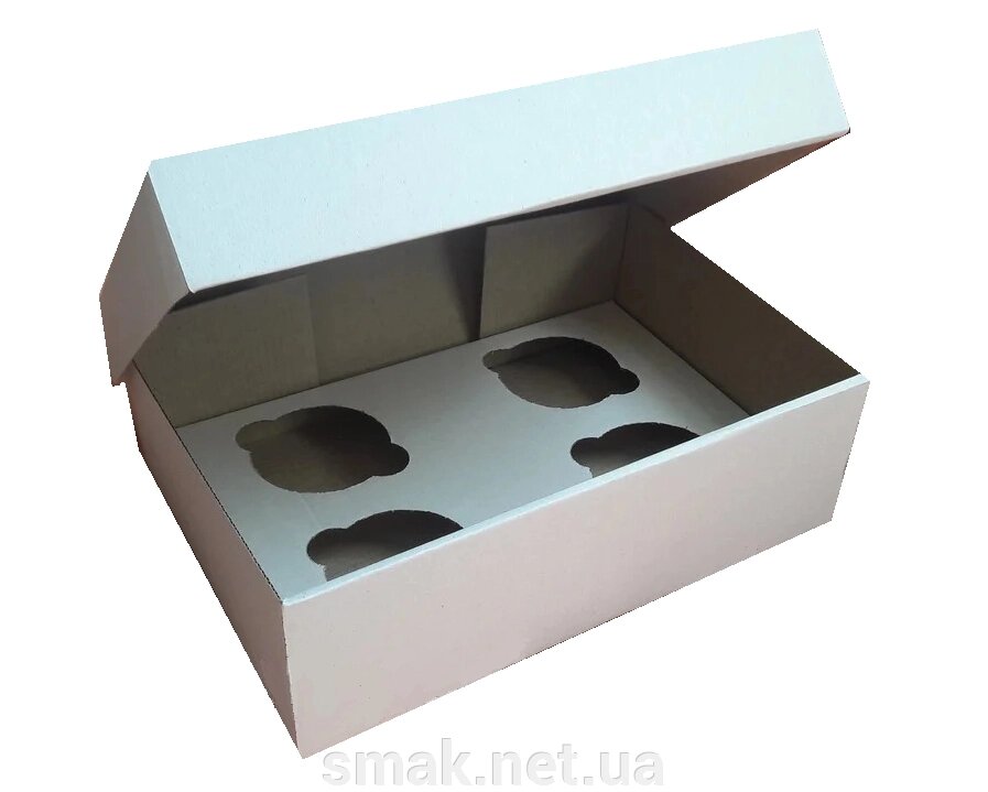 Коробки для кексов, маффинов, капкейков для 4 шт.(Упаковка 3 шт.) від компанії Інтернет магазин "СМАК" - фото 1