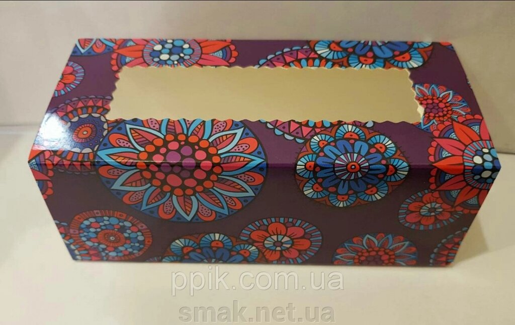 Коробки для макаронс фиолетовые с рисунком (упаковка 3 шт.) від компанії Інтернет магазин "СМАК" - фото 1