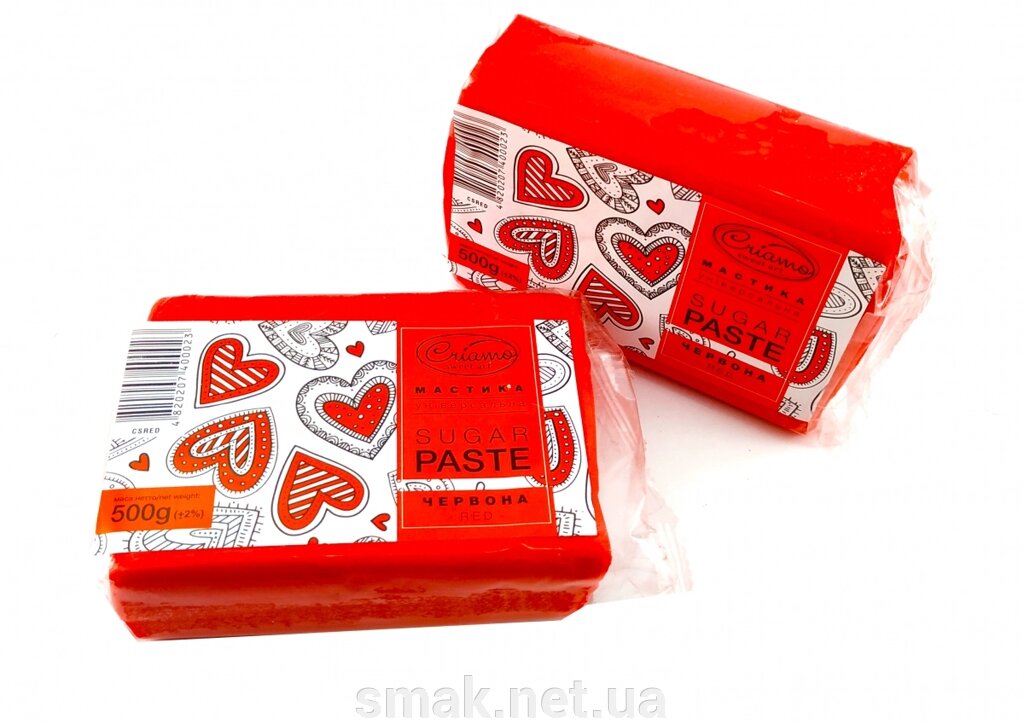 Мастика для тортів Criamo обтяжка 1 кг Червона від компанії Інтернет магазин "СМАК" - фото 1