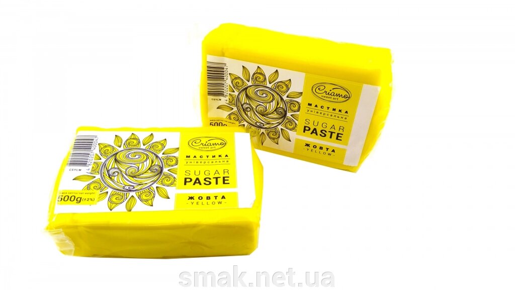 Мастика для тортів Criamo обтяжка 1 кг Жовта від компанії Інтернет магазин "СМАК" - фото 1