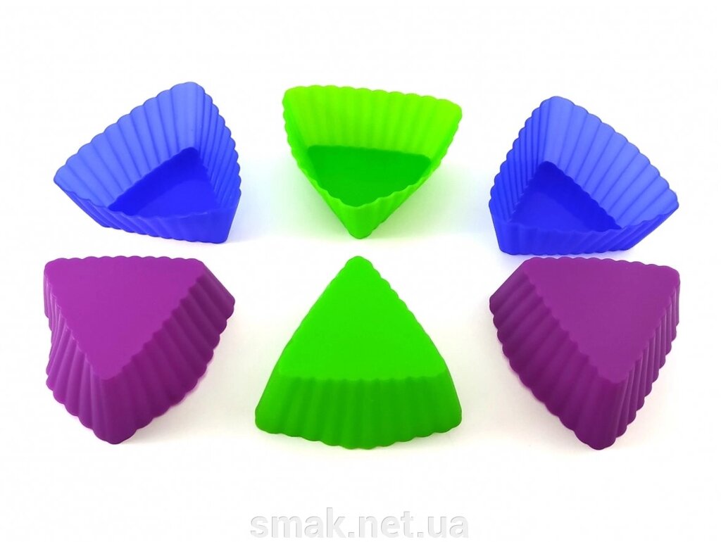 Набір з 6 силіконових кошиків трикутників від компанії Інтернет магазин "СМАК" - фото 1