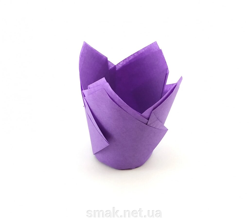 Паперові форми (Тарталетки) для кексів, капкейков Фіолетові тюльпан від компанії Інтернет магазин "СМАК" - фото 1