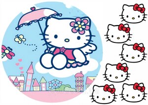 Вафельна картинка Hello Kitty / Хелло китти 2 в Дніпропетровській області от компании Интернет магазин "СМАК"