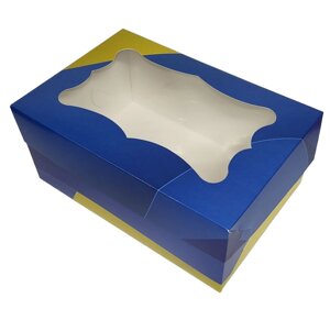 Картонна коробка для десертів Прапор з вікном 3 штуки ( 250170110мм ) в Дніпропетровській області от компании Интернет магазин "СМАК"