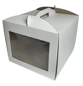 Картонна коробка для торта 3 штуки (300300250) з вікном