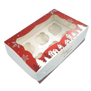 Коробка кондитерська для 6-ти кексів 250х170х80 новорічна (3 шт.) в Дніпропетровській області от компании Интернет магазин "СМАК"