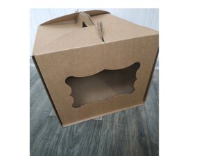 Картонна коробка для торта Крафт з вікном 300300250 мм Упаковка 3 шт