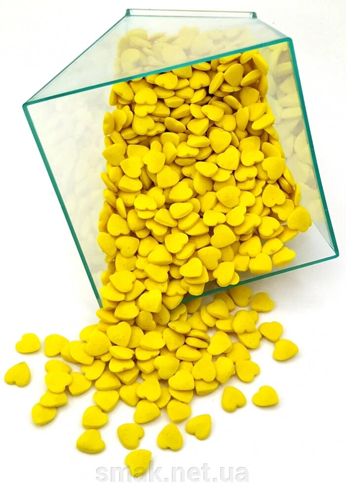 Посипання кондитерська Серця жовті 50гр від компанії Інтернет магазин "СМАК" - фото 1