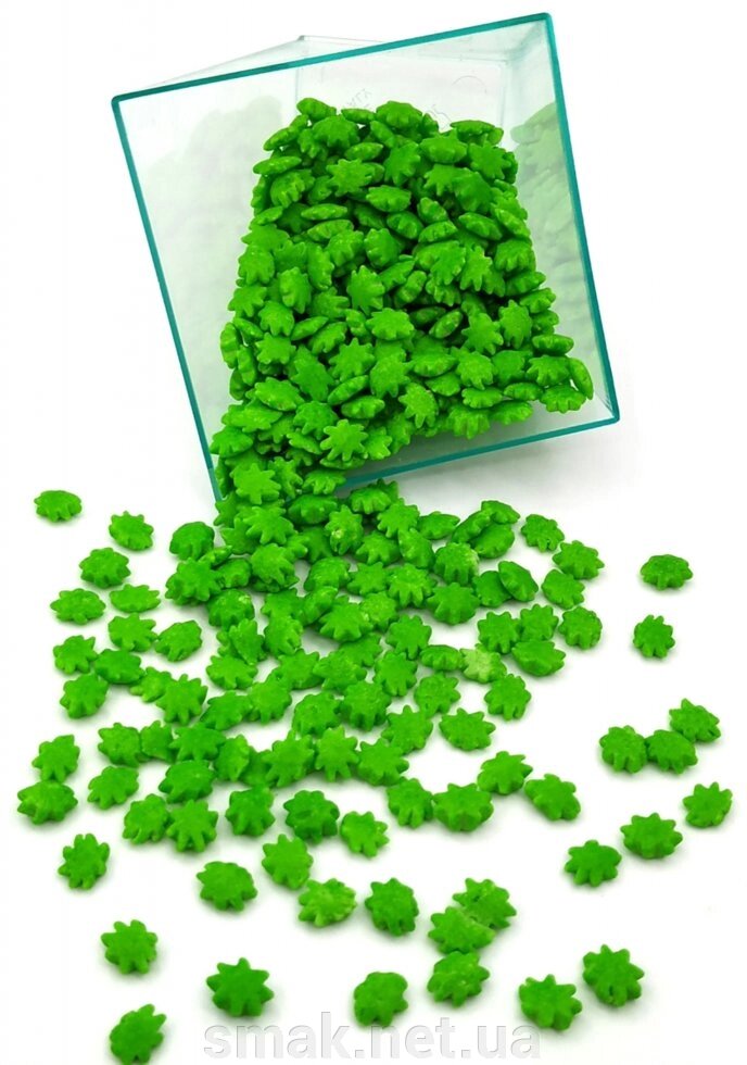 Посипання кондитерська Сніжинки зелені 50 грам від компанії Інтернет магазин "СМАК" - фото 1