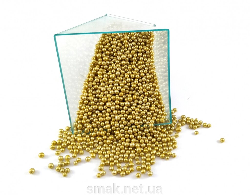 Посипання кульки золото 2 мм, 50 грам від компанії Інтернет магазин "СМАК" - фото 1