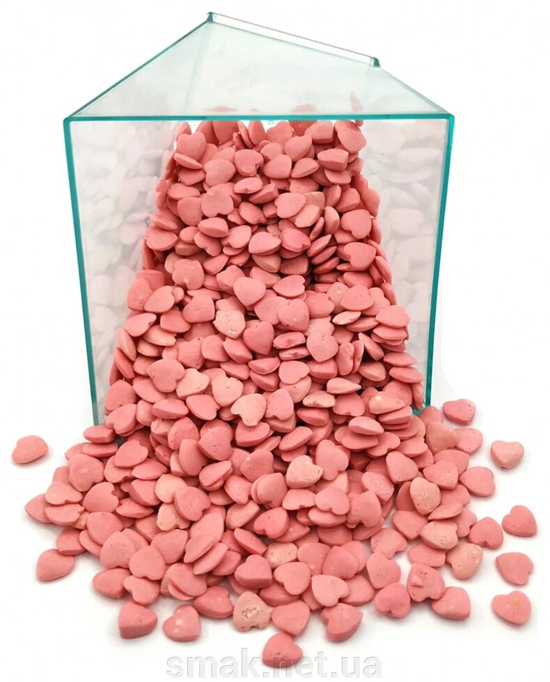 Посипання Серденька рожеві 50 грам від компанії Інтернет магазин "СМАК" - фото 1